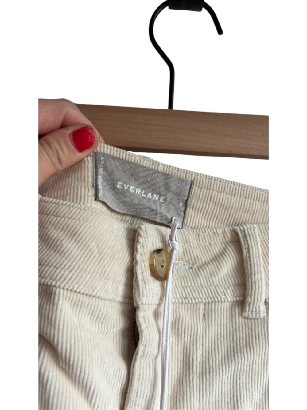NWT Everlane The Corduroy Wide Leg Pant Size 8 High Rise Cream - Picture 6 of 7